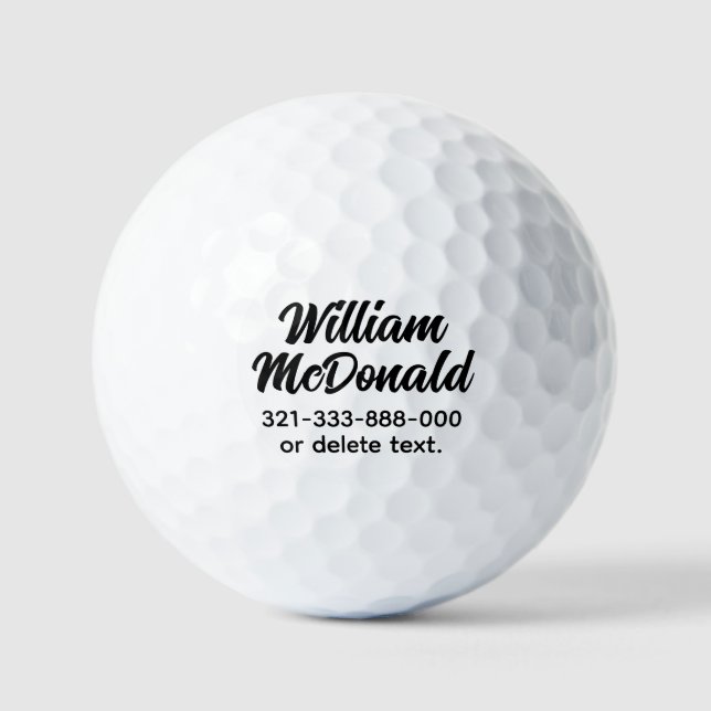 Personalised Name Golf Balls Template SCRIPT 14 (Front)