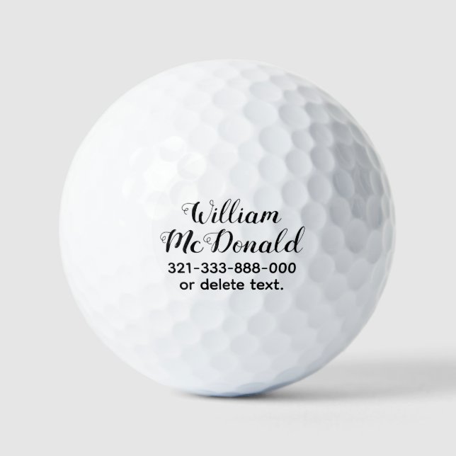 Personalised Name Golf Balls Template SCRIPT 22 (Front)