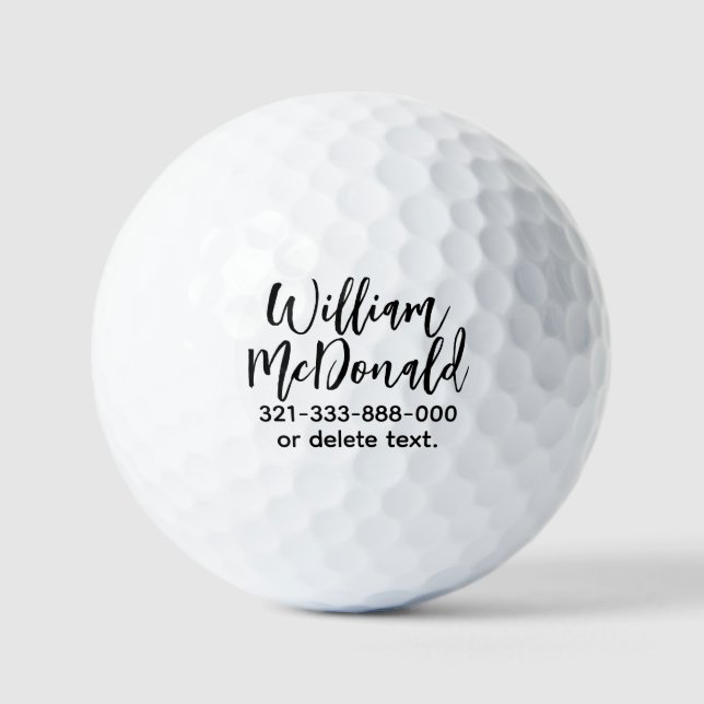 Personalised Name Golf Balls Template SCRIPT 26 (Front)