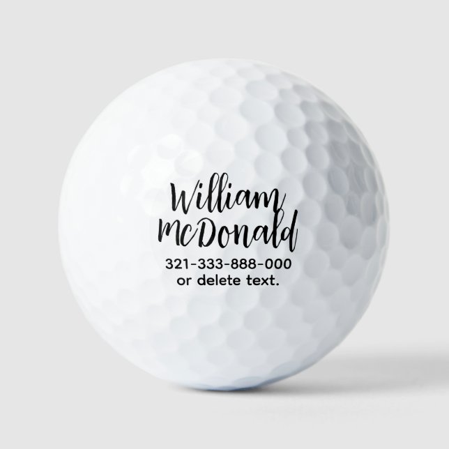 Personalised Name Golf Balls Template SCRIPT 31 (Front)