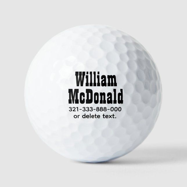 Personalised Name Golf Balls Template VINTAGE 5 (Front)
