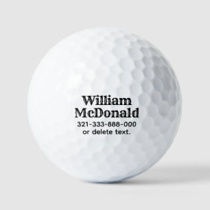 Personalised Name Golf Balls Template VINTAGE 6