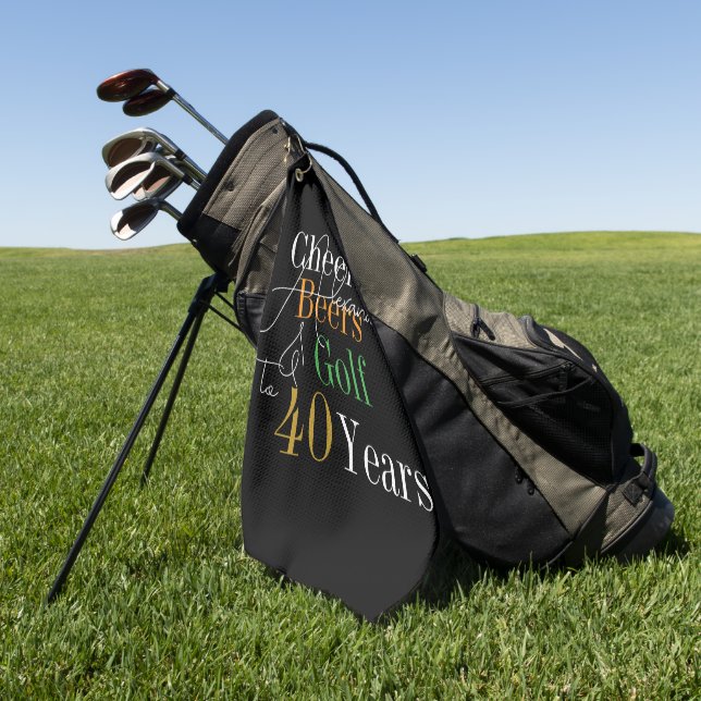 Personalised Name Golf Cheers Beers 40 year old Towel (Green)