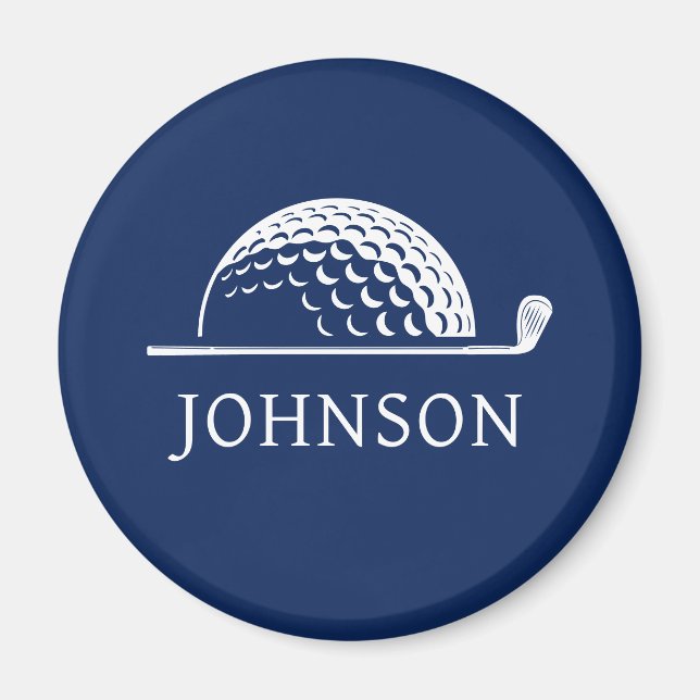 Personalised Name Golf Club Ball Magnet (Front)