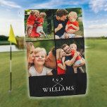 Personalised Name Golf Clubs 4 Photo Collage Golf Towel<br><div class="desc">Personalise with your 4 special photos and name in classic typography to create a unique golf gift and keepsake for any golfer. Designed by Thisisnotme©</div>