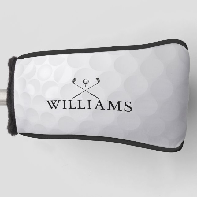 Personalised Name Golf Clubs And Ball Head Cover (Front)