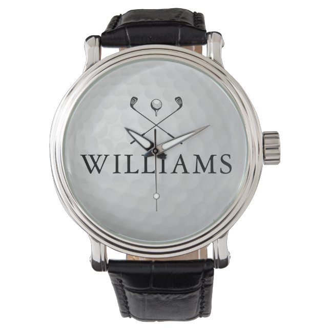Personalised Name Golf Clubs And Ball Watch (Front)
