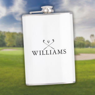 Personalised Name Golf Clubs Hip Flask