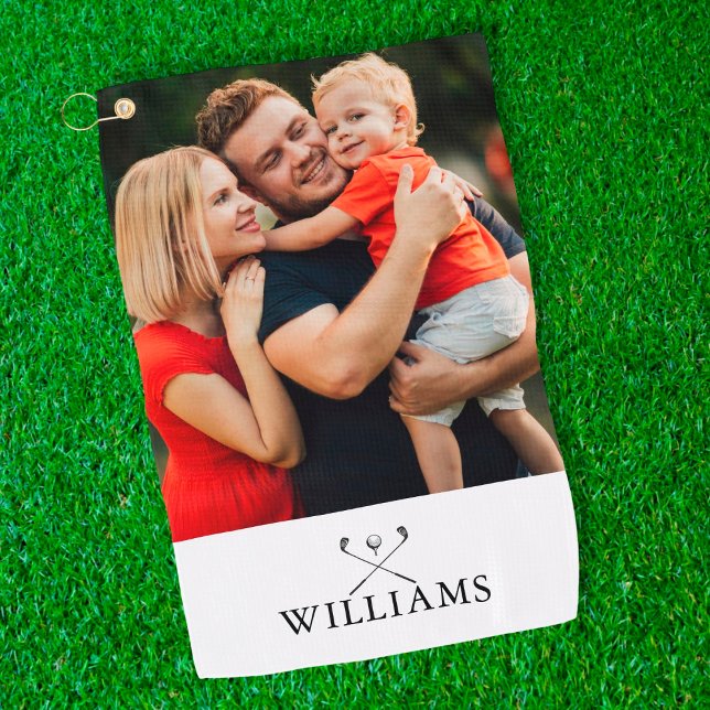 Personalised Name Golf Clubs Photo Towel (Creator Uploaded)