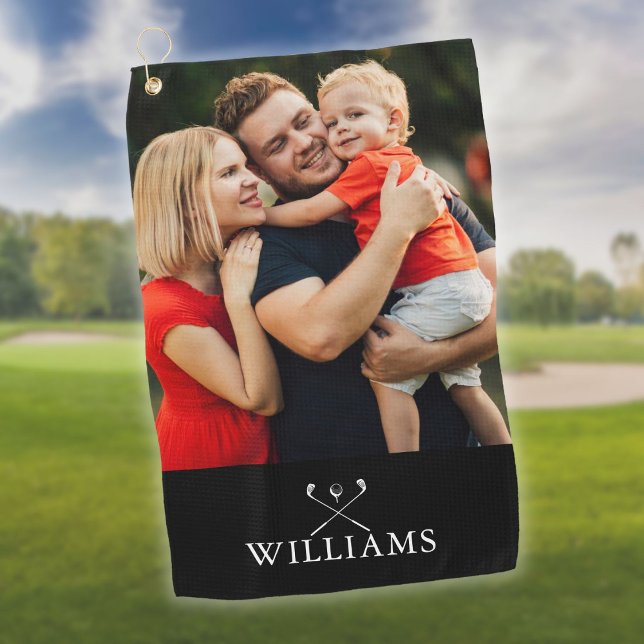 Personalised Name Golf Clubs Photo Towel (Personalized Name Golf Clubs Photo Golf Towel)