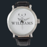 Personalised Name Golf Clubs Watch<br><div class="desc">Personalise the name in classic typography to create a unique golf gift and keepsake for any golfer. Designed by Thisisnotme©</div>