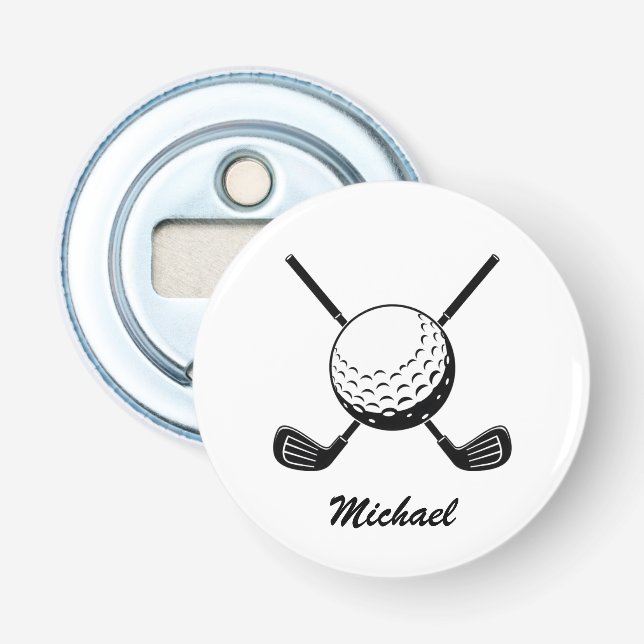 Personalised Name Golf stick ball Golfer Golfing   Bottle Opener (Front)