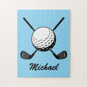 Personalised Name Golf stick ball Golfer Golfing   Jigsaw Puzzle