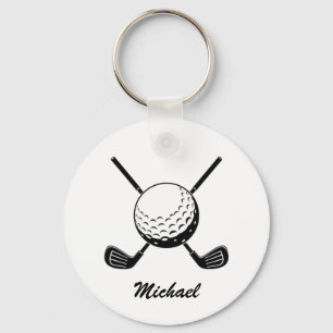 Personalised Name Golf stick ball Golfer Golfing   Key Ring