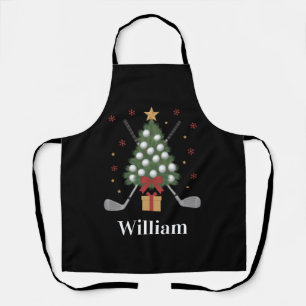 Personalised Name Golf Tree Equipment Christmas  Apron