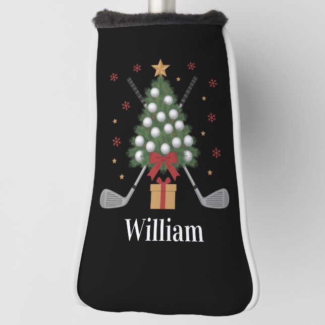 Personalised Name Golf Tree Equipment Christmas  Head Cover (Rotate 90)