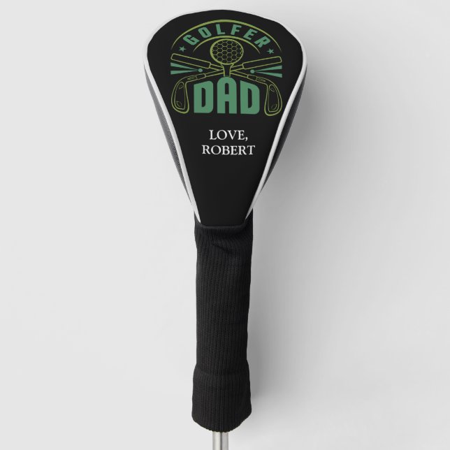 Personalised Name Golfer Dad Golf Head Cover (Front)