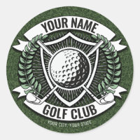 Personalised NAME Golfer Golf Club Turf Clubhouse