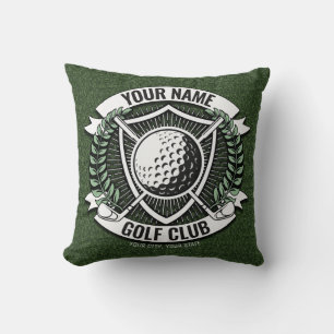 Personalised NAME Golfer Golf Club Turf Clubhouse Cushion