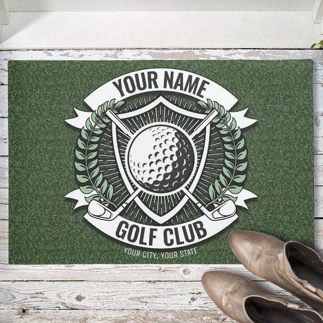 Personalised NAME Golfer Golf Club Turf Clubhouse  Doormat (Creator Uploaded)