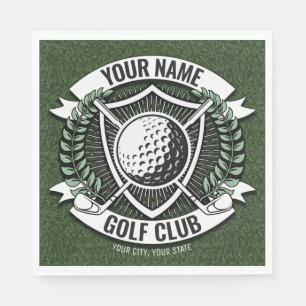 Personalised NAME Golfer Golf Club Turf Clubhouse Napkin