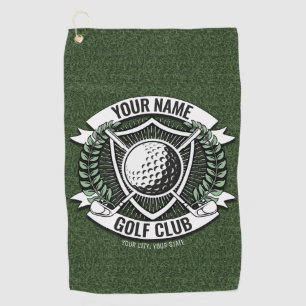 Personalised NAME Golfer Golf Club Turf Clubhouse Towel
