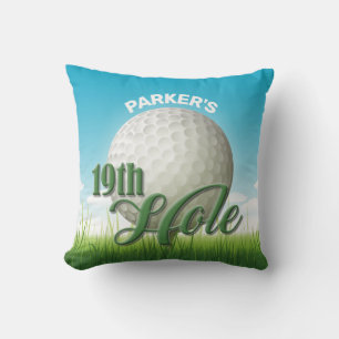 Personalised NAME Golfer Golf Pro Ball 19th Hole Cushion