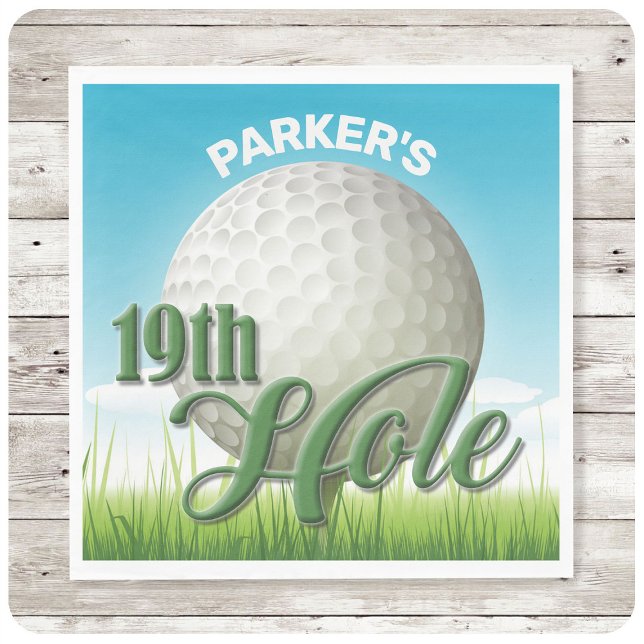 Personalised NAME Golfer Golf Pro Ball 19th Hole Napkin (Creator Uploaded)