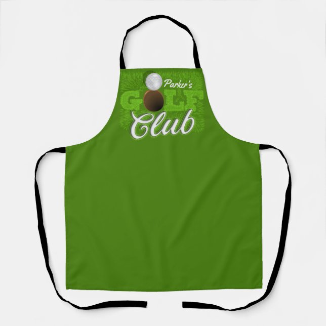Personalised NAME Golfer Green Golf Course Club Apron (Front)