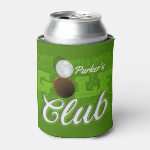 Personalised NAME Golfer Green Golf Course Club Can Cooler