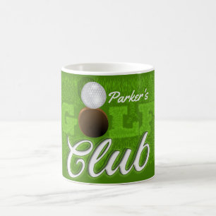 Personalised NAME Golfer Green Golf Course Club Coffee Mug