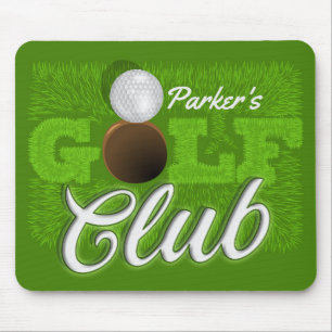 Personalised NAME Golfer Green Golf Course Club Mouse Mat