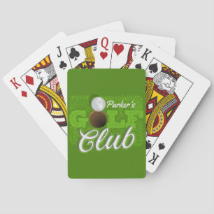 Personalised NAME Golfer Green Golf Course Club Playing Cards