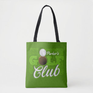 Personalised NAME Golfer Green Golf Course Club Tote Bag