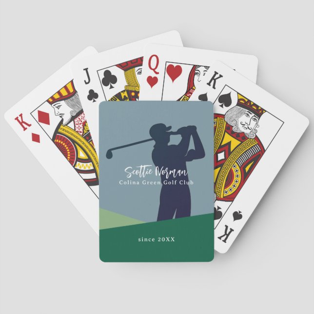 Personalised Name Golfer Poker Playing Cards (Back)
