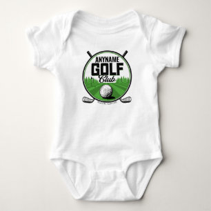 Personalised NAME Golfing Pro Golf Club Player  Baby Bodysuit