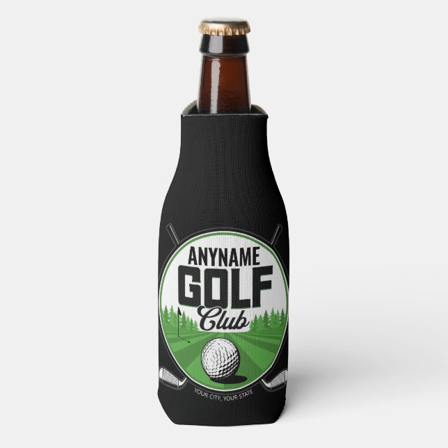 Personalised NAME Golfing Pro Golf Club Player   Bottle Cooler (Bottle Front)