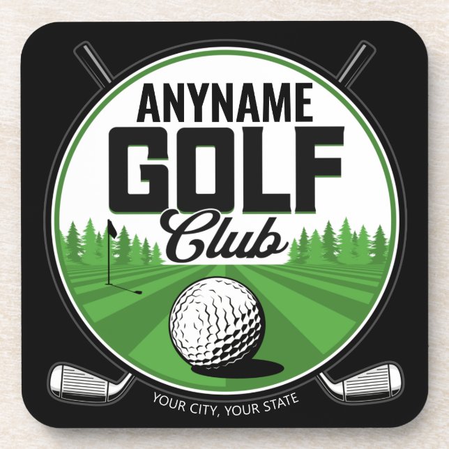 Personalised NAME Golfing Pro Golf Club Player Coaster (Front)