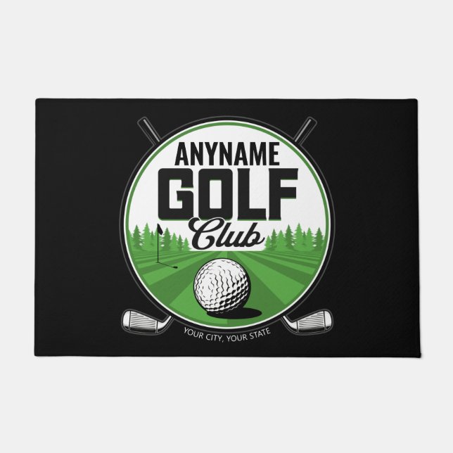 Personalised NAME Golfing Pro Golf Club Player  Doormat (Front)