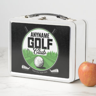 Personalised NAME Golfing Pro Golf Club Player Metal Lunch Box