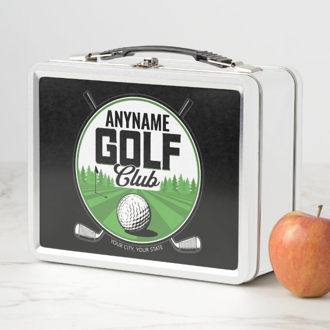 Personalised NAME Golfing Pro Golf Club Player  Metal Lunch Box (In Situ)