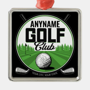 Personalised NAME Golfing Pro Golf Club Player   Metal Tree Decoration