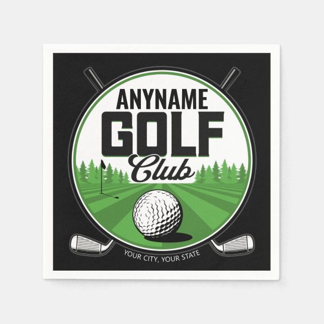Personalised NAME Golfing Pro Golf Club Player  Napkin (Front)