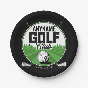 Personalised NAME Golfing Pro Golf Club Player Paper Plate