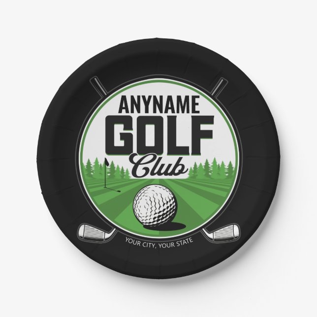 Personalised NAME Golfing Pro Golf Club Player   Paper Plate (Front)