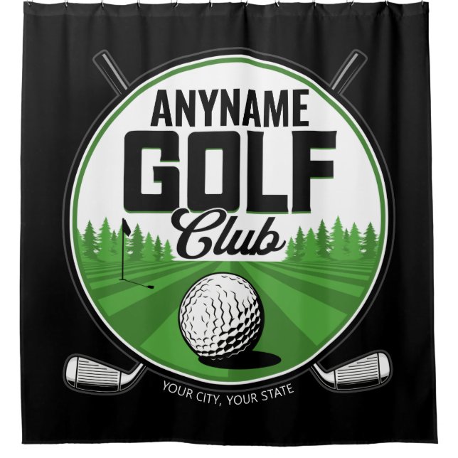 Personalised NAME Golfing Pro Golf Club Player  Shower Curtain (Front)
