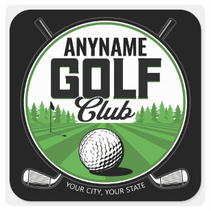 Personalised NAME Golfing Pro Golf Club Player   Square Sticker