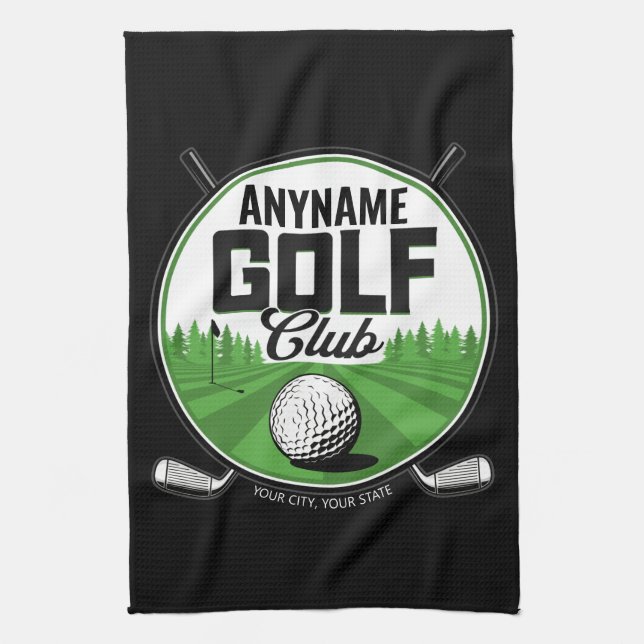 Personalised NAME Golfing Pro Golf Club Player   Tea Towel (Vertical)
