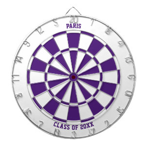 Personalised Name Graduation Gift Purple & White Dartboard