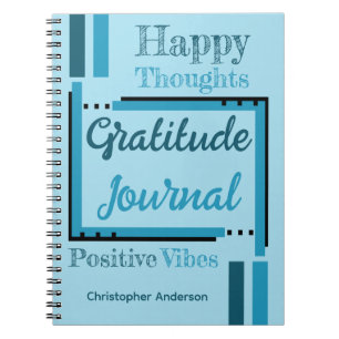 Personalised name gratitude journal blue